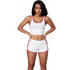 Honofash Tracksuit Women Set Girl 2 Piece Yoga Gym Tank Crop Top Shorts Designer Plus Size Running Workout